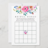 Invitation Aquarelle rose chaud Fête des mariées florale Bing (Devant)