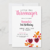 Invitation Aquarelle rose Chute lunettes de soleil 3e anniver (Devant)