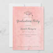 Invitation Aquarelle rose | Classe De 2025 | Diplôme photo (Dos)