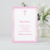 Invitation Aquarelle rose communion (Debout devant)