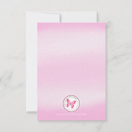 Invitation Aquarelle rose communion (Dos)