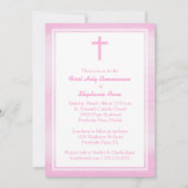 Invitation Aquarelle rose communion (Devant)