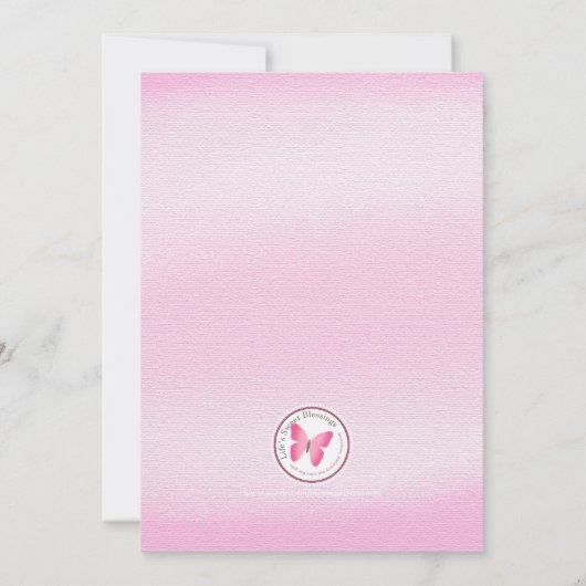 Invitation Aquarelle rose communion (Dos)