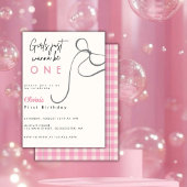 Invitation Aquarelle rose coquette féminine avec un nœud mign