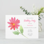 Invitation Aquarelle rose corail (Debout devant)