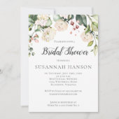 Invitation Aquarelle rose crème Fête des mariées florale (Devant)