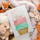 Invitation Aquarelle rose crème glacée 1er anniversaire