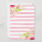 Invitation Aquarelle rose Dahlia Peony Flowers Graduation (Dos)