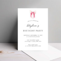 Aquarelle rose Dainty Bow fête d'anniversaire
