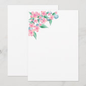 Invitation Aquarelle rose Design floral (Devant / Derrière)