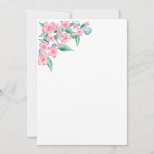 Invitation Aquarelle rose Design floral