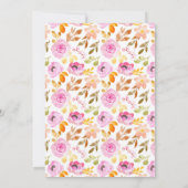Invitation Aquarelle rose d'été Fête des mariées florale (Dos)