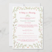 Invitation Aquarelle rose douce Baby shower élégant (Devant)