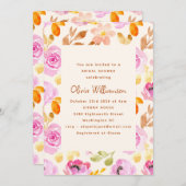 Invitation Aquarelle rose douce Jardin Fête des mariées flora (Devant / Derrière)