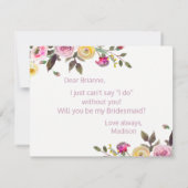 Invitation Aquarelle Rose Douce Serez-Vous Ma Femme D'Accueil (Dos)