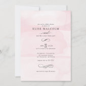 Invitation Aquarelle rose élégant Baby shower moderne (Devant)