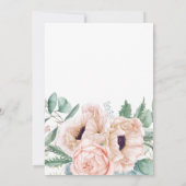 Invitation Aquarelle rose et beige Floral 80e anniversaire (Dos)