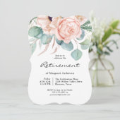 Invitation Aquarelle rose et beige Retraite florale (Debout devant)