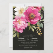 Invitation Aquarelle rose et blanc Peony Mariage floral (Devant)
