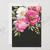 Invitation Aquarelle rose et blanc Peony Mariage floral (Dos)