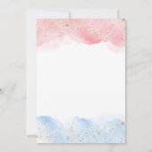 Invitation Aquarelle rose et bleu Révélation de genre (Dos)
