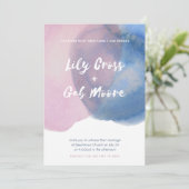 Invitation aquarelle rose et bleue (Debout devant)