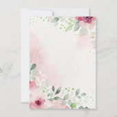 Invitation Aquarelle rose et bordeaux blanc floral Mariage (Devant)