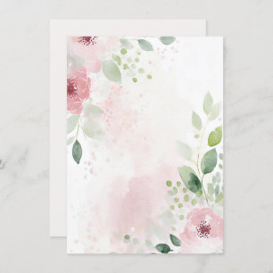 Invitation Aquarelle rose et bordeaux blanc floral Mariage