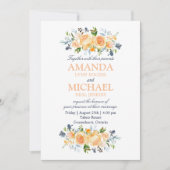 Invitation Aquarelle rose et chardon Mariage Floral (Devant)