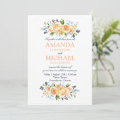 Invitation Aquarelle rose et chardon Mariage Floral (Debout devant)
