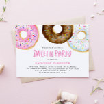 Invitation Aquarelle rose et chocolat beignets doux 16<br><div class="desc">Invités Invitations à votre événement avec cette invitation sucrée personnalisable 16. Il présente des beignets vernis au chocolat blanc,  rose,  chocolat et chocolat,  avec des arrosées colorées. Personnalisez en ajoutant vos détails. Cette invitation à fêter sweet sixteen est parfaite pour tout thème d'événement ou saison. D'autres couleurs sont disponibles.</div>