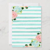 Invitation Aquarelle Rose et Fleurs de menthe Graduation (Dos)