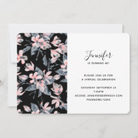 Aquarelle rose et gris Floral Motif virtuel
