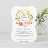 Invitation Aquarelle rose et jaune| Fête de l'mariée (Debout devant)