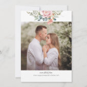 Invitation Aquarelle rose et jaune Mariage de printemps flora (Dos)