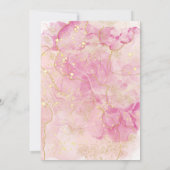 Invitation Aquarelle rose et or chic Douce 16 Partie (Dos)