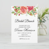 Invitation Aquarelle rose et pêche Douche florale (Debout devant)