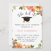 Invitation Aquarelle rose et pêche photo florale (Devant)