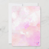 Invitation Aquarelle rose et pourpre Unicorne Anniversaire (Dos)