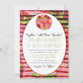 Invitation Aquarelle rose et rouge du pays Floral (Devant)