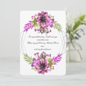 Invitation Aquarelle rose Et Vert Fleur Maid D'Honneur (Debout devant)