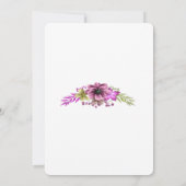 Invitation Aquarelle rose et vert Floral Bachelorette Party (Dos)