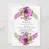 Invitation Aquarelle rose et vert Floral Bachelorette Party (Devant)