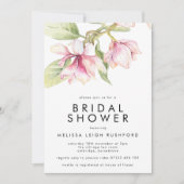 Invitation Aquarelle rose et vert Magnolia Fête des mariées (Devant)