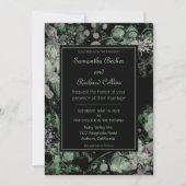 Invitation Aquarelle rose et vert Mariage botanique (Devant)