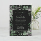Invitation Aquarelle rose et vert Mariage botanique (Debout devant)