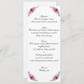 Invitation Aquarelle Rose Et Vert Mariage Floral Menu (Devant / Derrière)