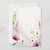Invitation Aquarelle rose et violet floral blanc Mariage (Devant)