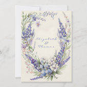 Invitation Aquarelle rose et violet Mariage (Devant)
