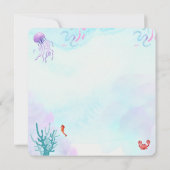 Invitation Aquarelle rose et violet Sirène Anniversaire (Dos)